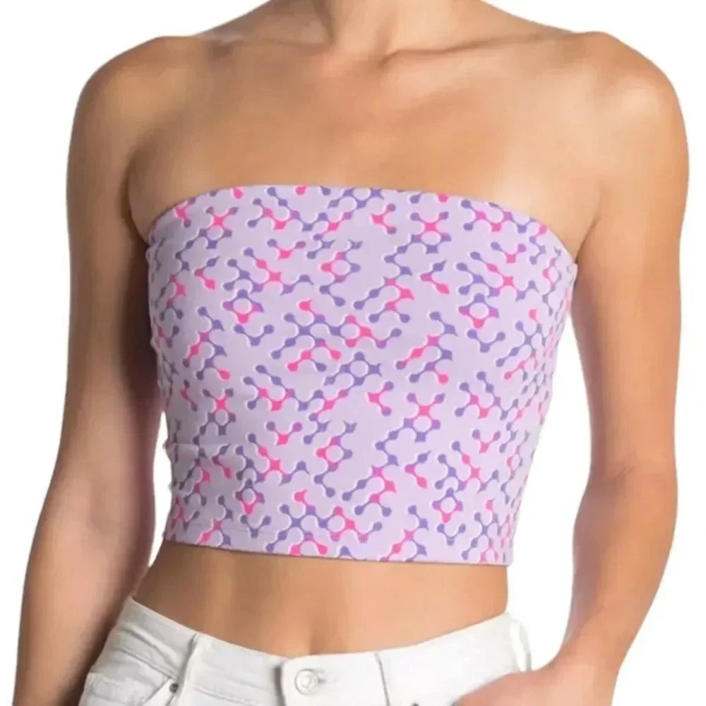 BP. Purple Geo Paint Tube Top XS XL